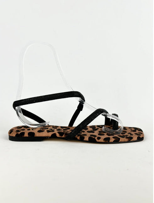 OLGA LEOPAR  DÜZ SANDALET